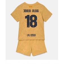 Barcelona Jordi Alba #18 Bortedraktsett Barn 2022-23 Kortermet (+ korte bukser)